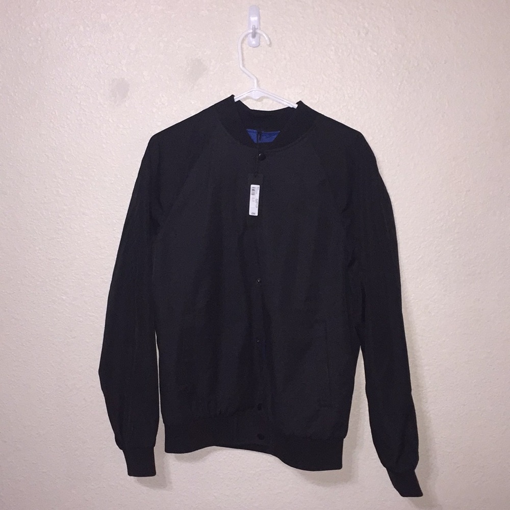 Black Raglan Sleeve bomber Jacket